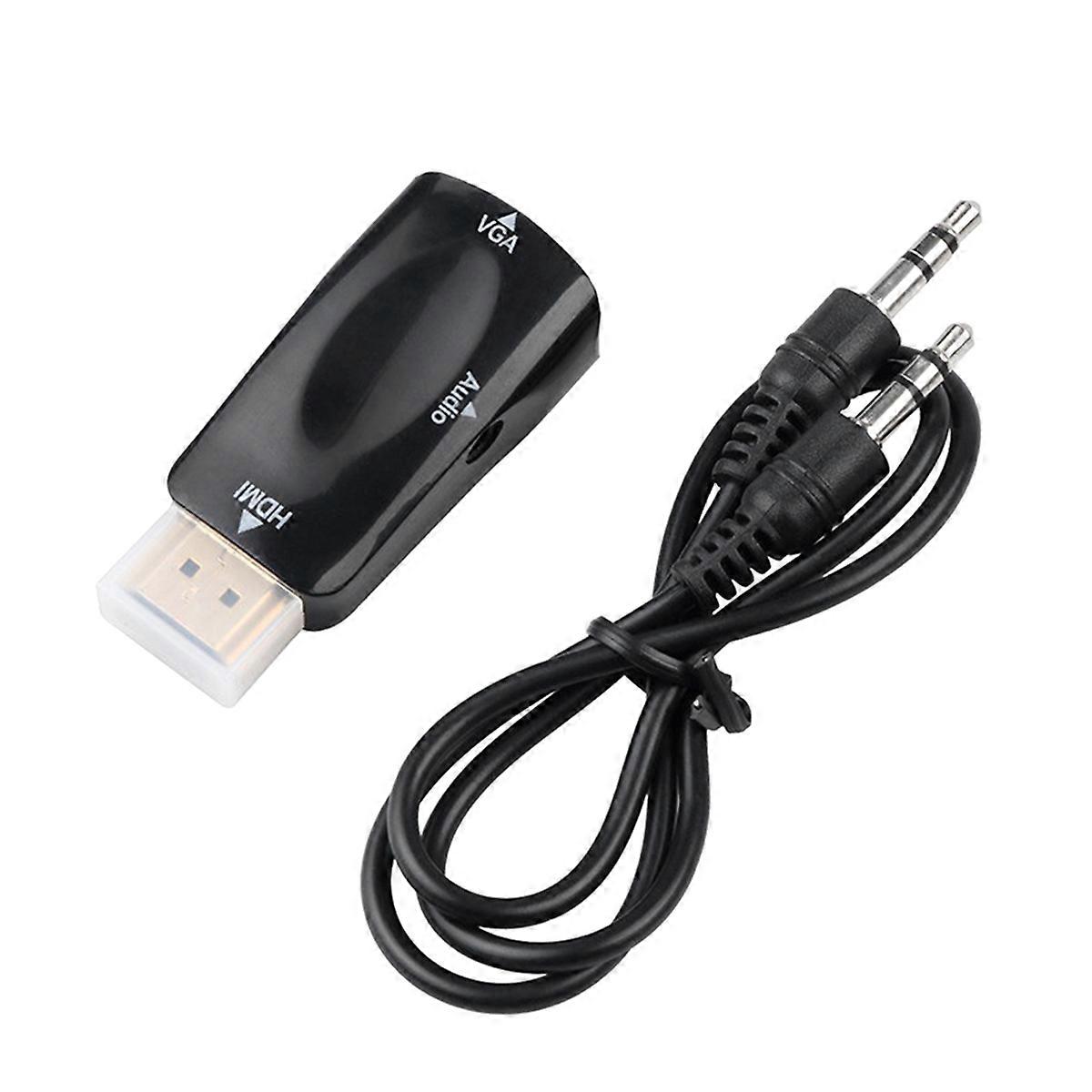 -Compatible to VGA Converter, Audio Cable 1080P 60Hz Adapter