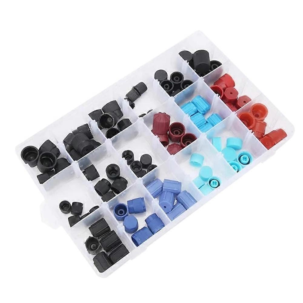 90Pcs Car Air Conditioner Repair Kit Car R134A Valve Core Dust Cap