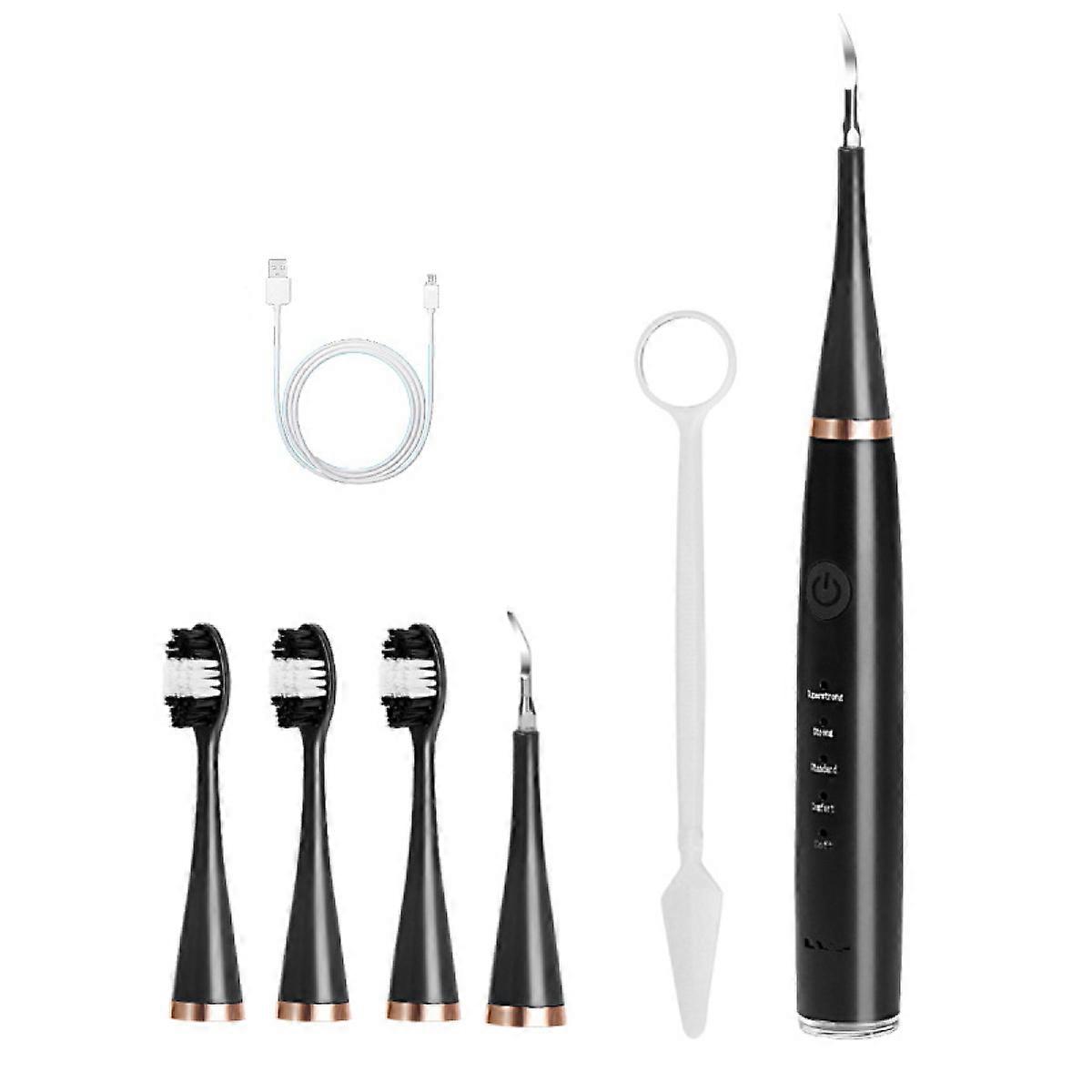 Tartar Remover For Teeth, High Frequency Vibration Tool With Multifunctional Heads, Effective In Removing Tartar And Stains, 5 Adjustable Modes,