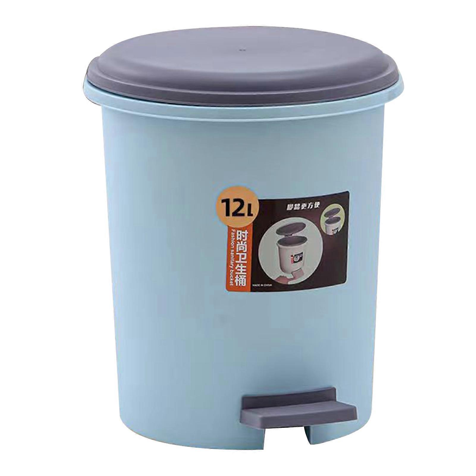 Foot Pedal Trash Can Household Large Capacity Multifunctional Kitchen Garbage Can with Lid Blue