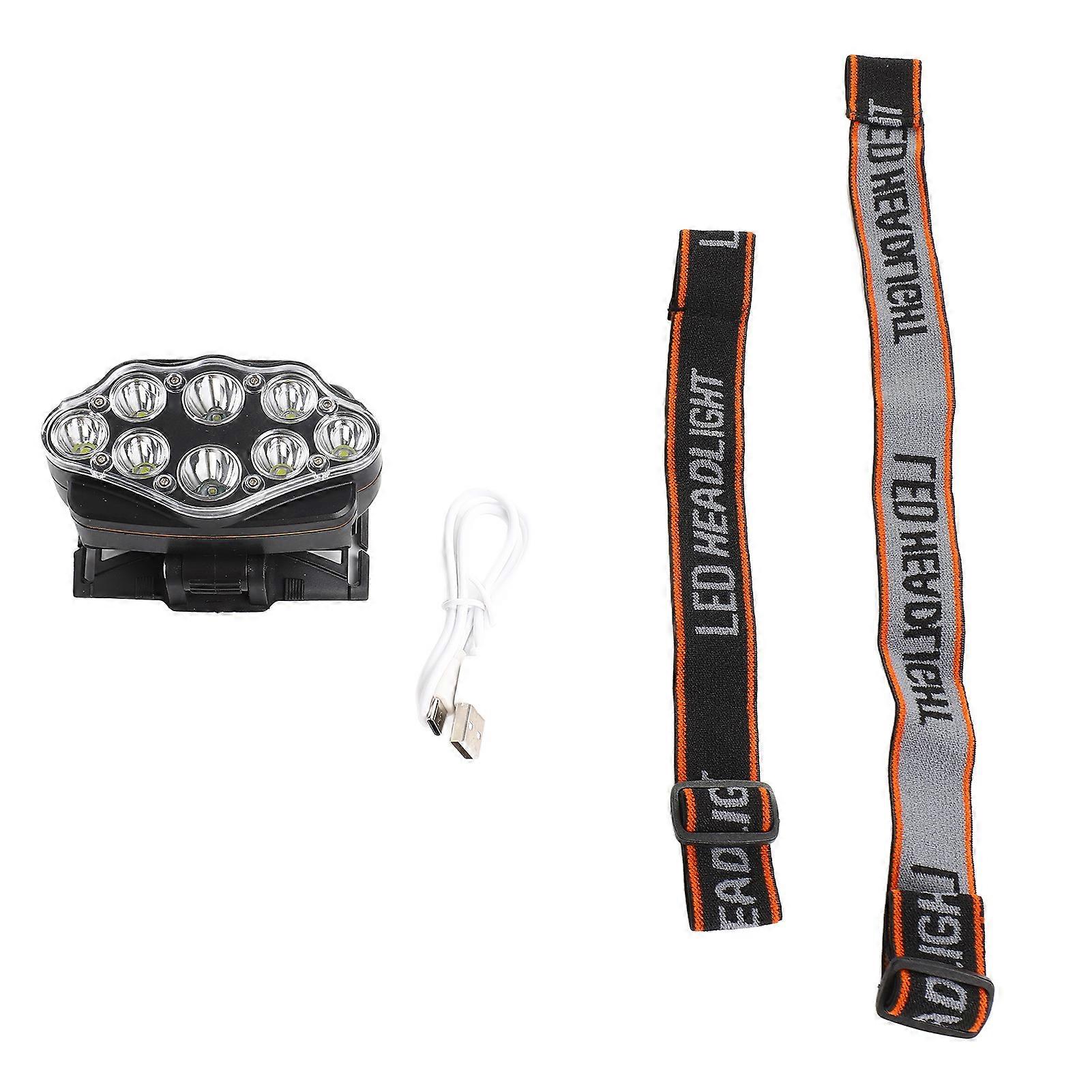 LED Headlamp Super Bright 4 Lighting Modes Adjustable 8LEDs Head Mounted Lamp for Outdoor Camping Hiking