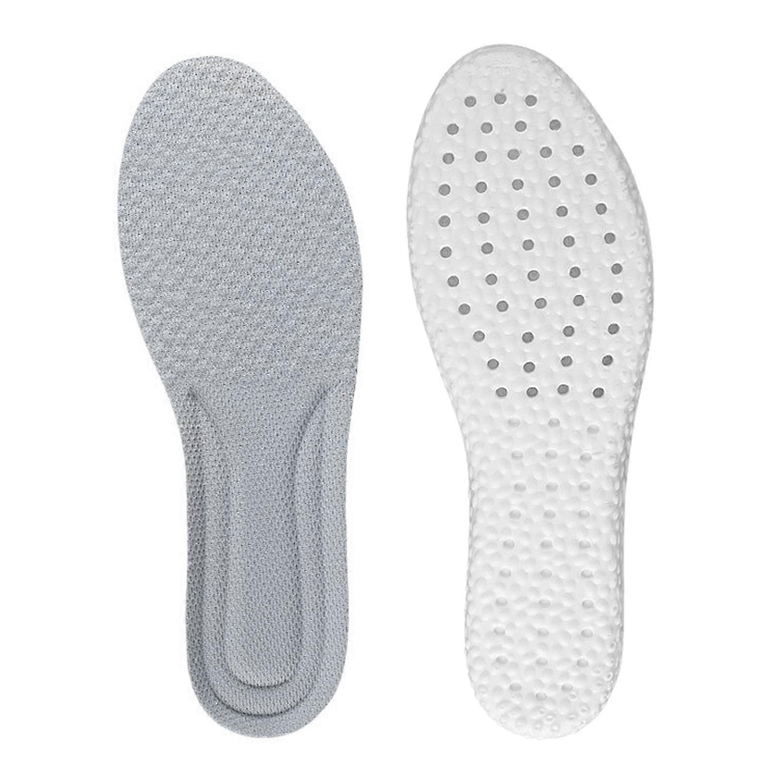 1 paire homme sport semelles haute élasticité cinétique énergie ultra-légère semelles transpiration absorbant les chocs déodorant respirant doux chaussures coussin gris 45 à 46