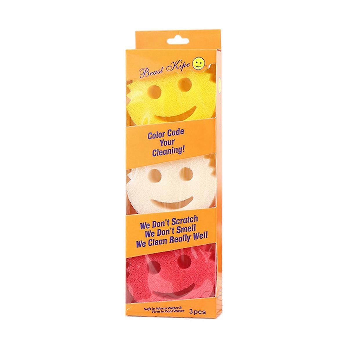 Dish Scrubber Multi-Surface Dual-Sided Dish Sponges for Scrubbing,B