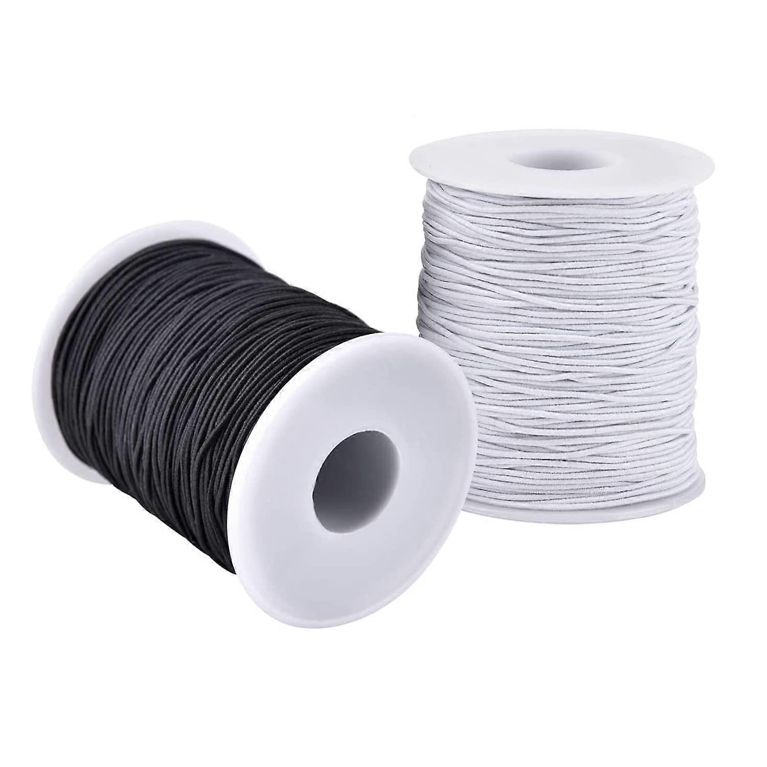 Elastic String for Jewelry Making - 2 Rolls of Sturdy 1mm Stretchy Cording for Necklaces and Crafts