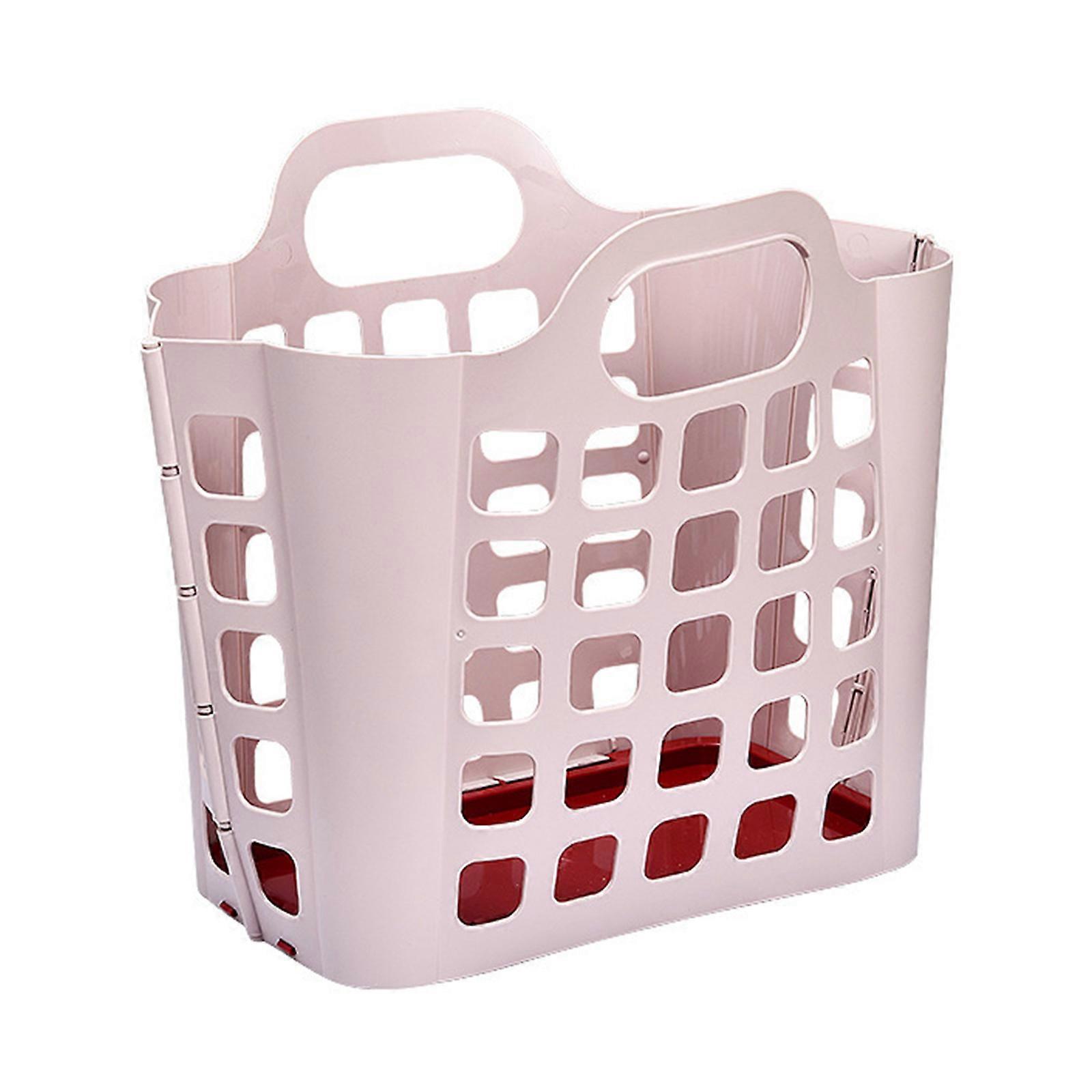 for Creative Storage Box with Handle Portable Anti Slip Clothes Organizing Basket Durable Large Capacity Household Conta Pink
