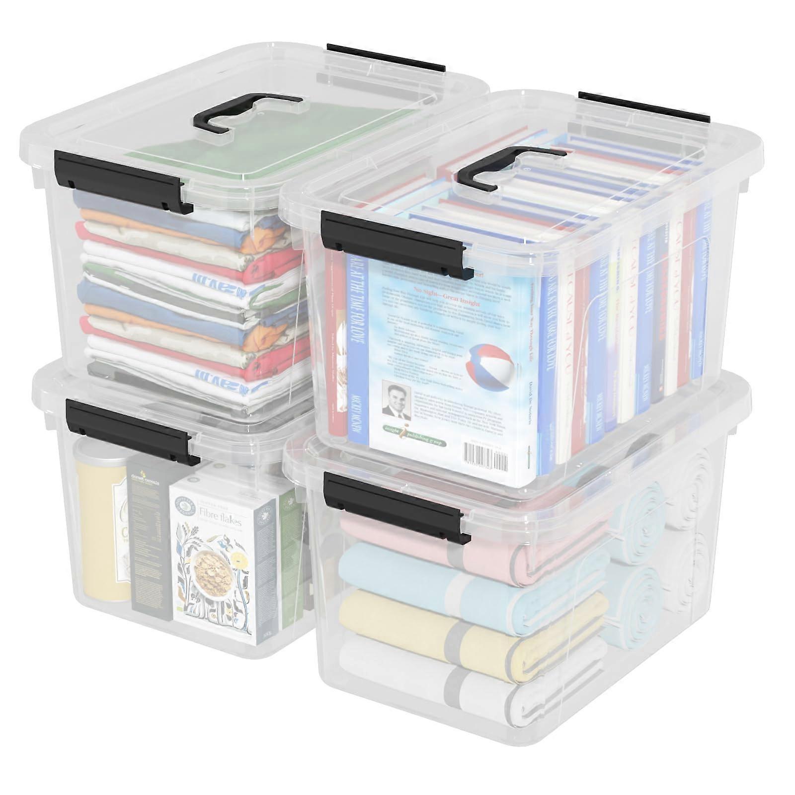 4 Packs Clear Storage B for Storage 18 Quart