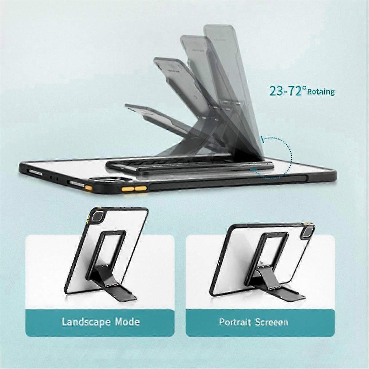 Foldable Universal Tablet Stand for Desktop, Portable E-reader Holder with Storage, Pink Tablet Bracket