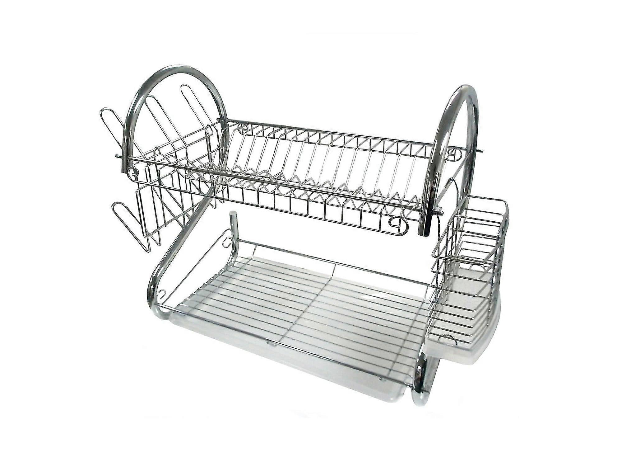 Chrome-Plated 16-Inch Dish Rack for Kitchen Storage, Rust-Resistant, Space-Saving, Durable Design
