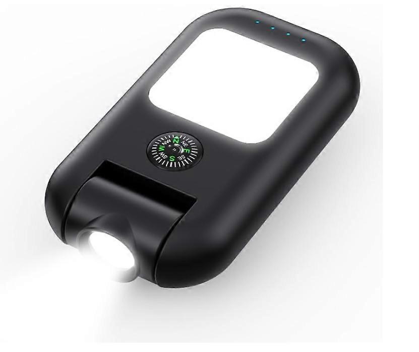 Small Compact Flashlight, Portable, Battery Powered, 180-degree Adjustable Beam Angle, Emergency Charging(Black)