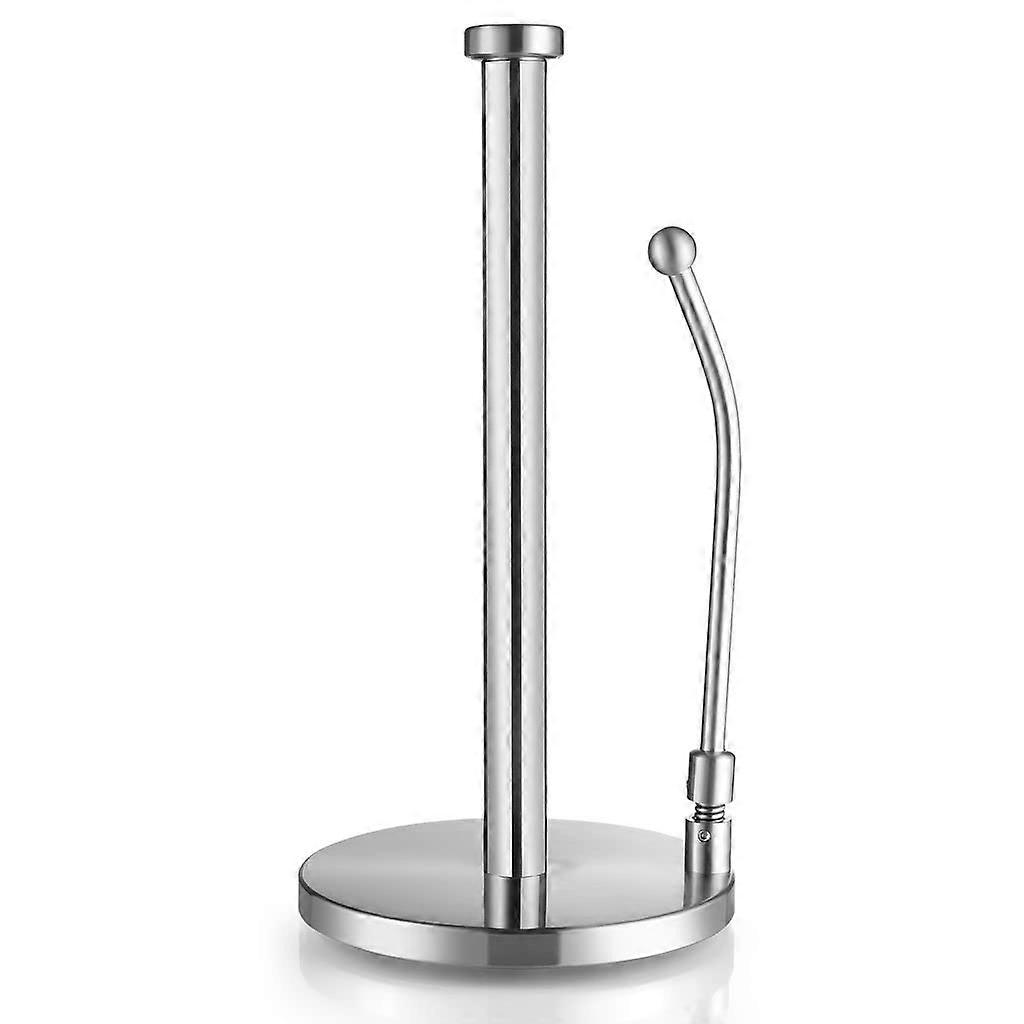 Stainless Steel Paper Towel Holder - Adjustable Spring Sleeve and Weighted Paper Towel Distributor