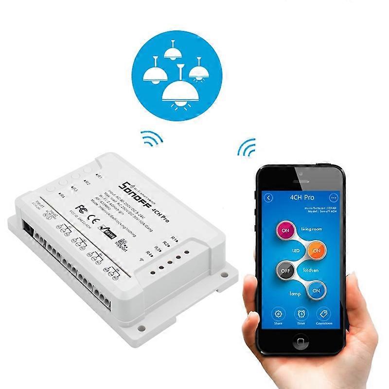 4CH Pro 433MHz Remote Control + WiFi Smart Timer Switch