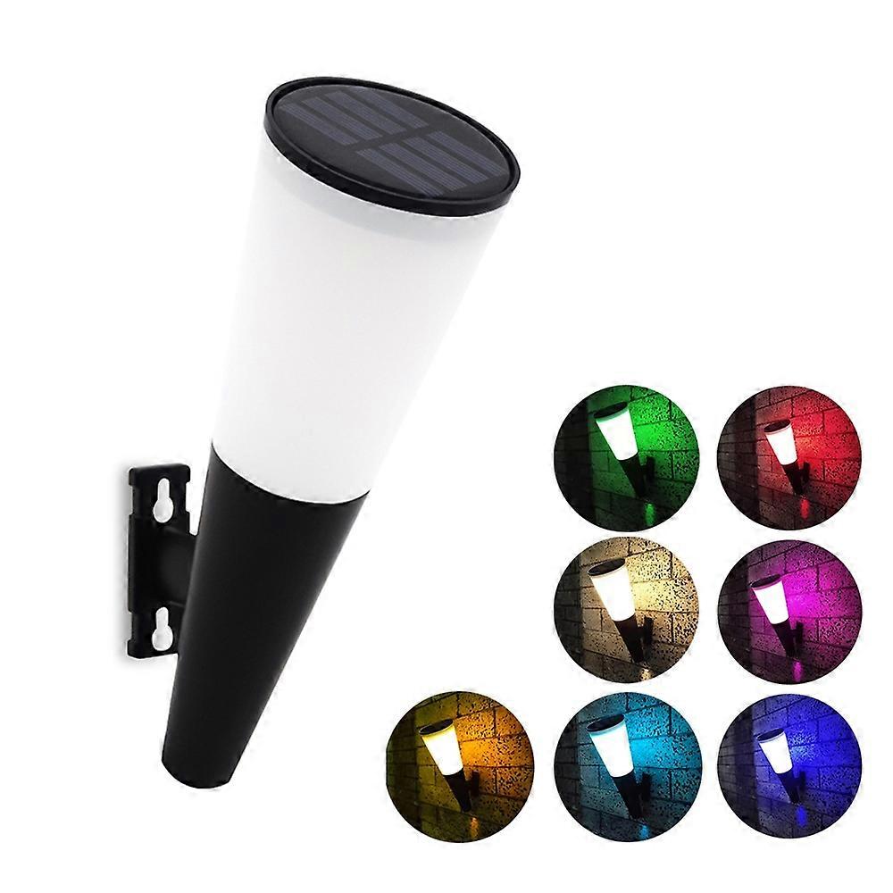 N230 Outdoor Solar Garden Circular Cone Wall Lamp, Style: Colorful Light N230A Colorful