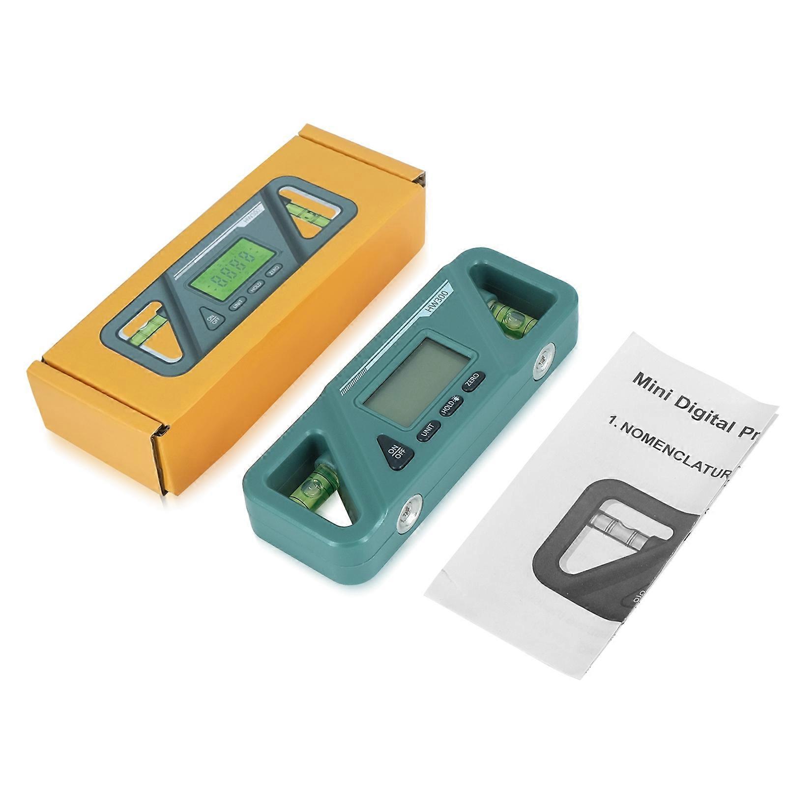 Digital Billet Torpedo Level Protractor  ABS 90 Degree Green