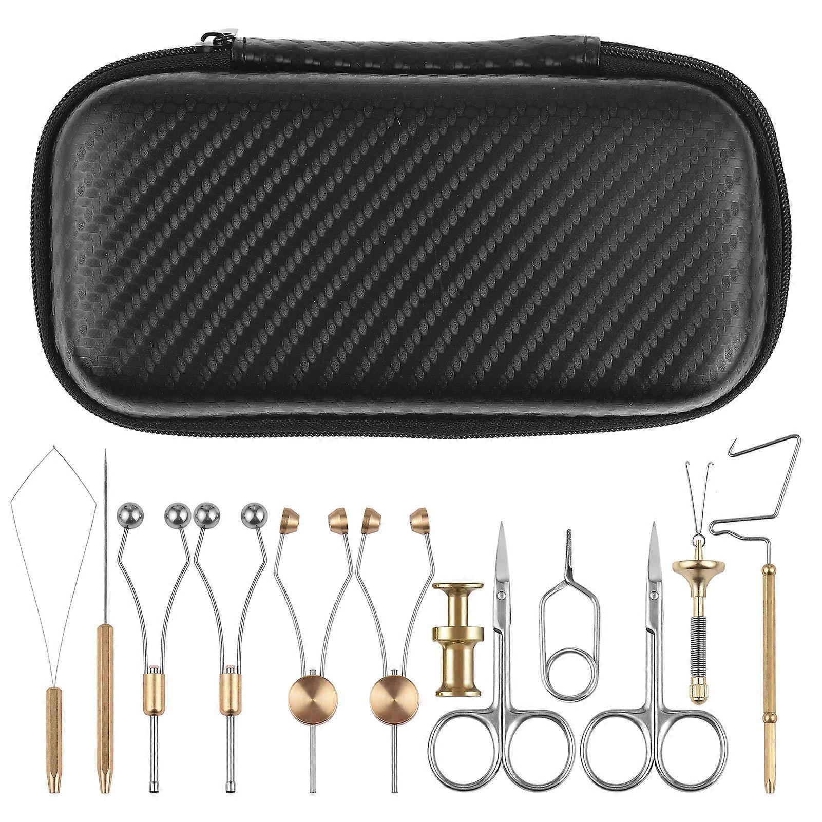 12pcs Fishing Fly Tying Tool Kit Complete Tools Assortment for Fly Tying