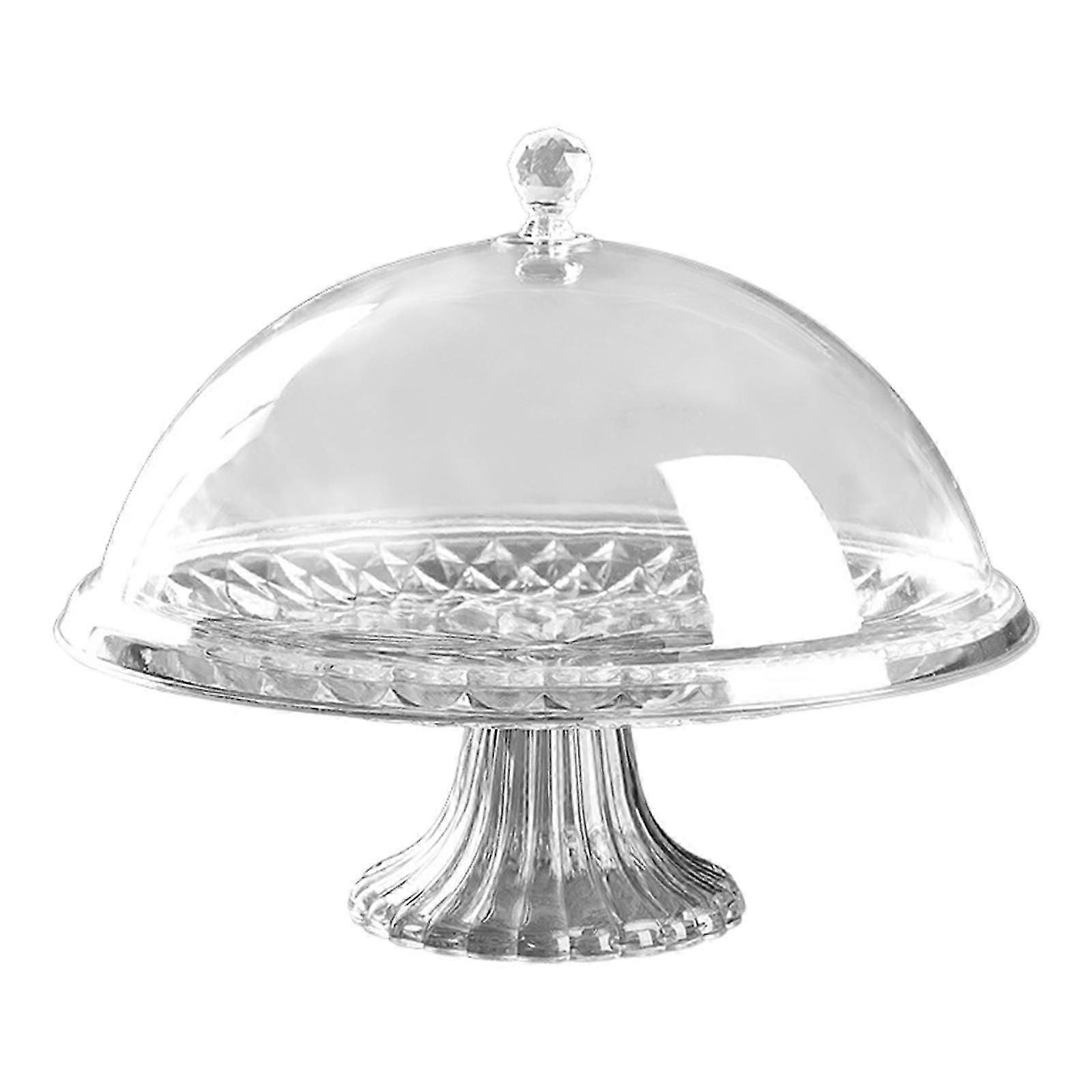 8 Inch Clear Dome Cake Stand for Weddings, Large Dessert Display and Serving Stand with Durable Base