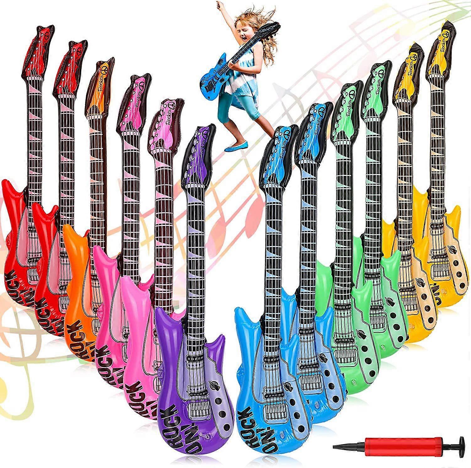 12 قطعة نفخ الغيتار 36 بوصة تفجير الغيتار ألوان متنوعة قابلة للنفخ