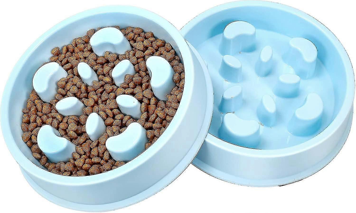 Slow Feeder Dog Bowl No Choking Slow Feeder Bloat Stop Dog Food Water Bowl With Funny Pattern For Medium Small Breed & Puppies. (set Of 2)