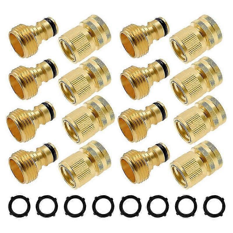 Garden Hose Quick Connector, Solid Brass 3/4 Inch GHT Thread Garden Quick Connect Kit