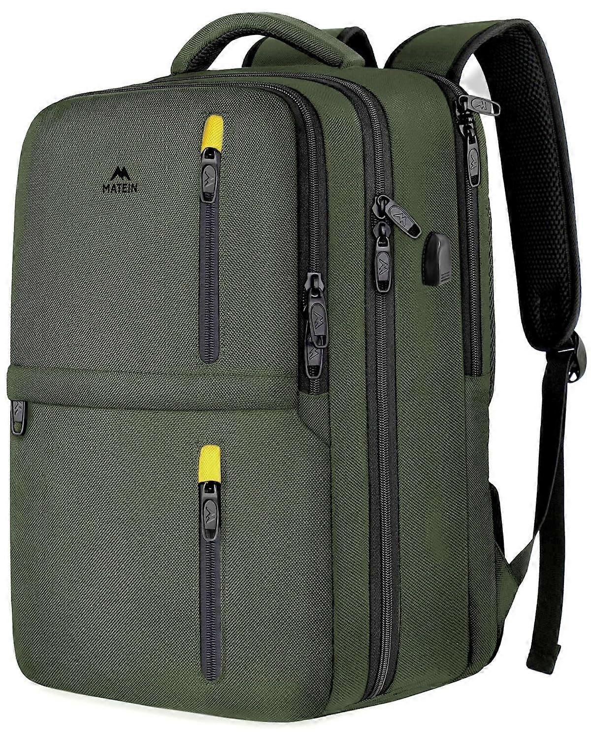 Carry on Backpack, Extra Large 40L Travel Laptop Backpack for 17 Inch Computer, Green
