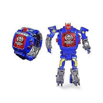Kreatywny zegarek dla dzieci Robot Transformers, cyfrowy zegarek dla chłopców z dużą twarzą dla dzieci w wieku 2-14 lat, niebieski