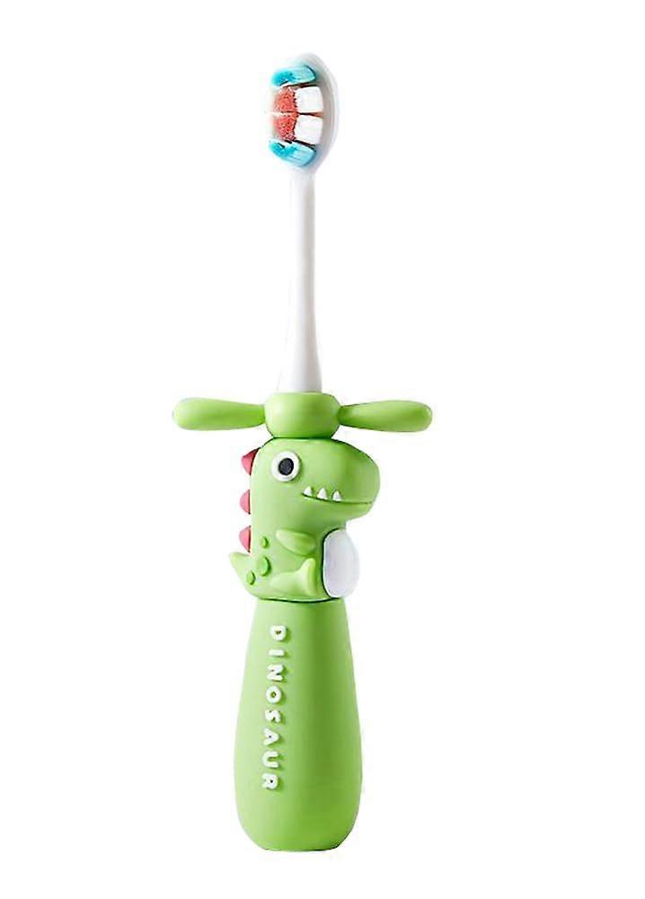 Easy Grip Manual Toothbrushes for Kids, Soft Bristles, Flying Dinosaur Design, Green Color for Extra Gentle Cleaning