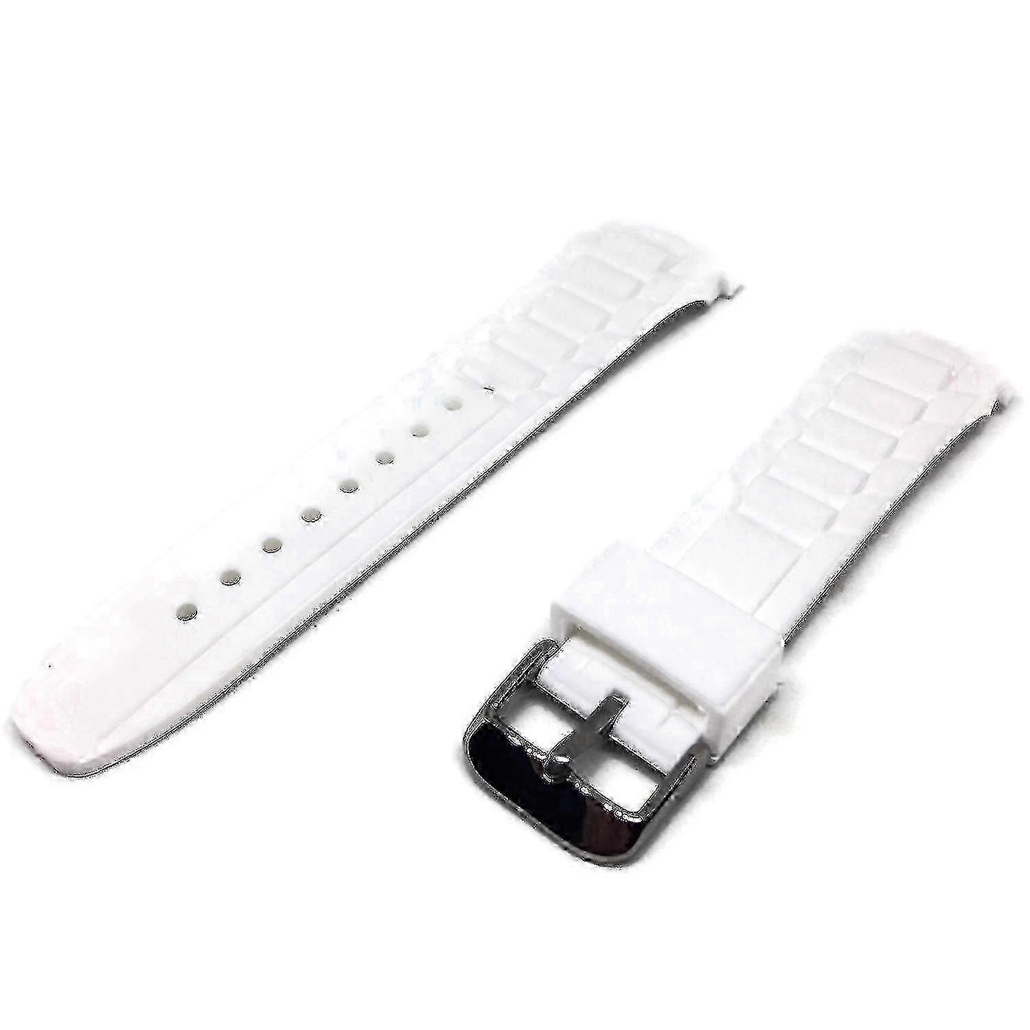 (20mm) White Rubber Watch Strap Made By W&cp For Ice Watch