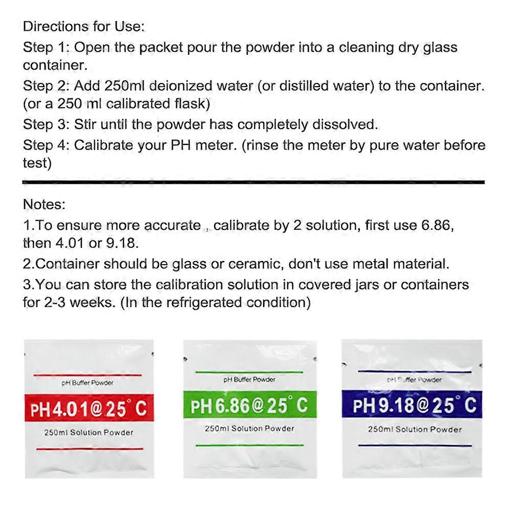 PH Meter Point 3 Type PH Buffer Set Measure Calibration Solution Powder For PH Test Meter