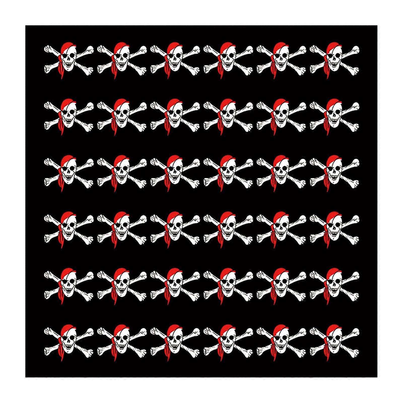 Multifunctional Breathable Headscarf Skulls Pattern Square Breathable for Hiphop Enthusiasts and Outdoor Activity Multicolor