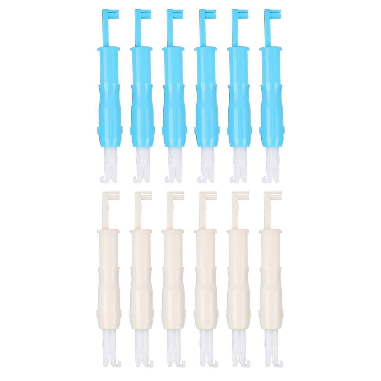 12pcs Automatic Plastic Sewing Machine Needle Inserter Tool for Easy Threading Compatible with Standard Needles