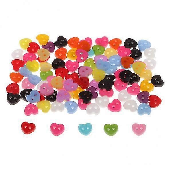 2-8pack 100pcs Colorful Mini Resin Buttons for Sewing Scrapbooking 5-6mm Heart