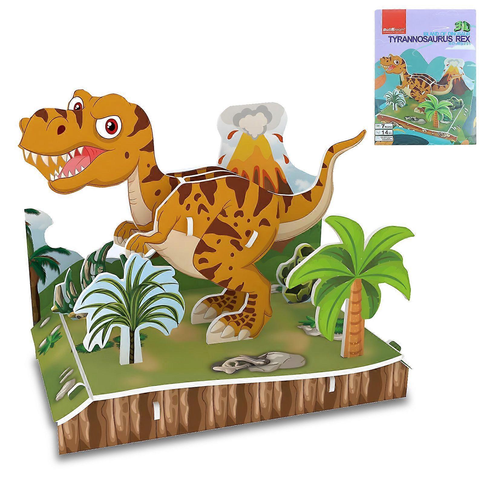 1pcs Dinosaur Puzzle 3D Card - Color Box Packaging