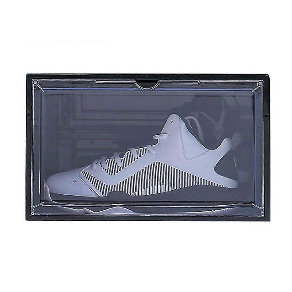 Clear Plastic Shoe Box with Magnetic Closure Stackable Storage for Case Shoe Organizer Collection for Men Women  Black