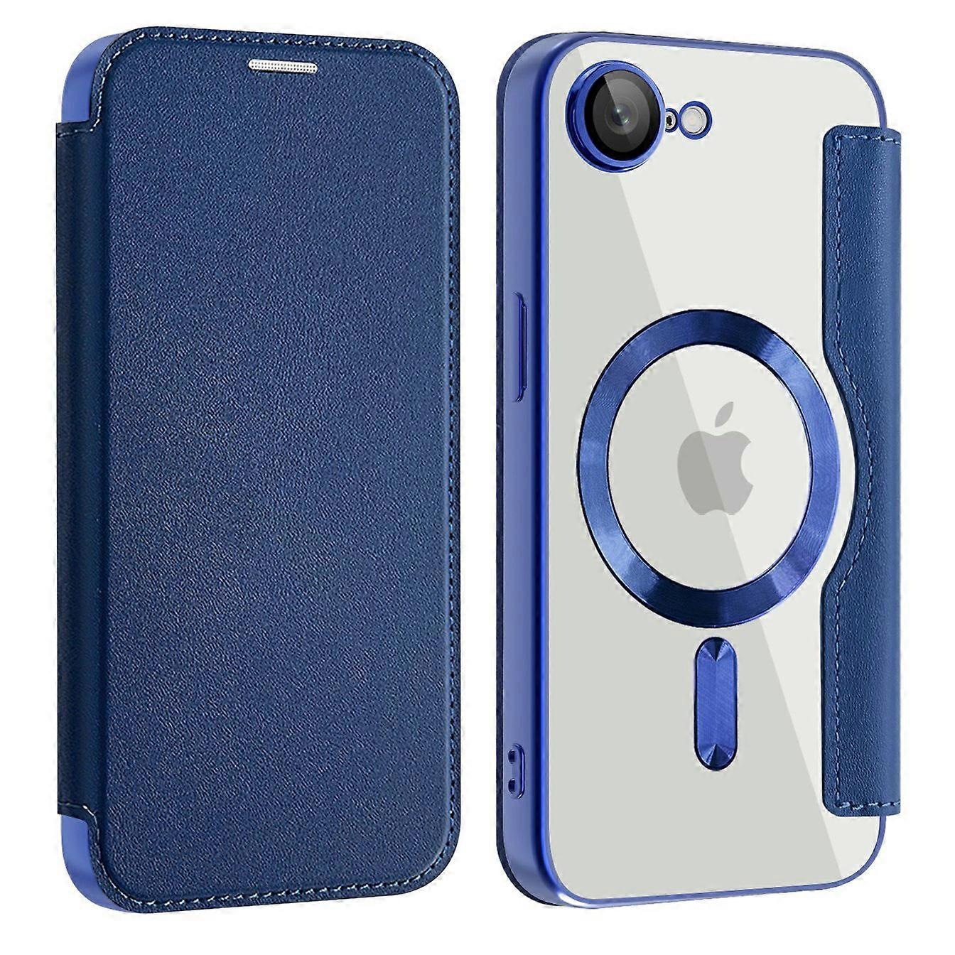 For iPhone 16e Case Compatible with MagSafe RFID Blocking Leather Phone Cover