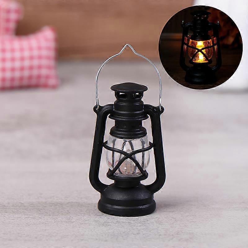 6cm Mini Led Rétro Glowing Poney Lanterne Simulation Cande Lumière Veilleuse Maison De Poupée Miniature Lampe À Kérosène Décor Intérieur Jouet