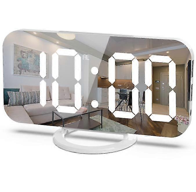 Sveglia a LED a specchio con snooze, luce notturna e caricatore USB