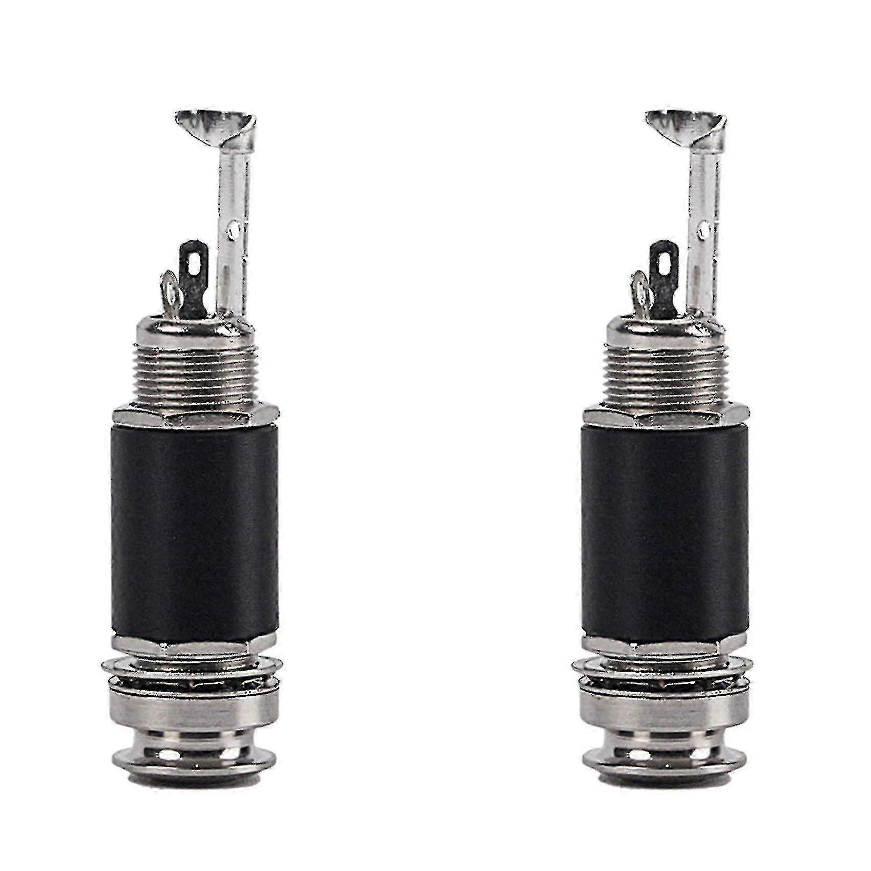 2pcs 1/4" 6.35mm Guitar Output Jack Strap Button Endpin Plug Socket Stereo