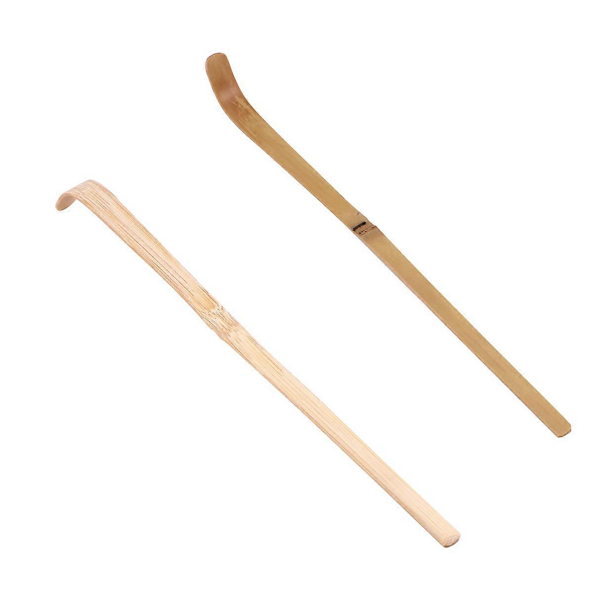 2 Pcs Bamboo for Matcha Tea Scoop and Tea Ceremony Utensil with Leaf Sticks