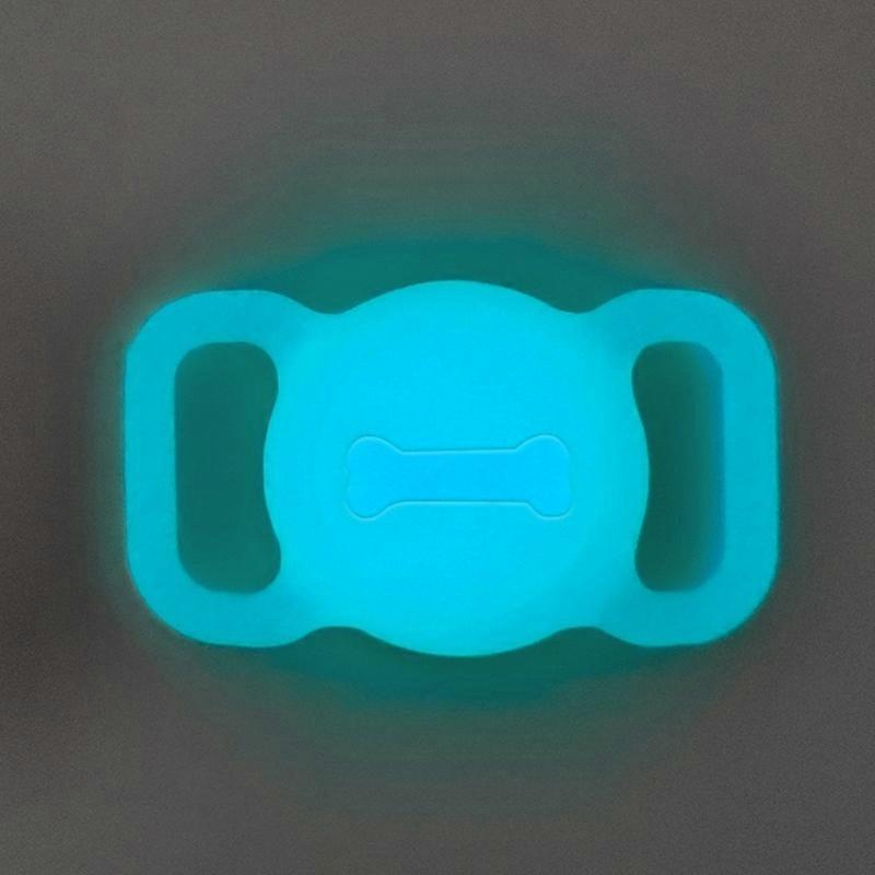 Size L Bone Pattern Silicone Cover for AirTag Bluetooth-compatible Tracker Pet Collar Protective Cas