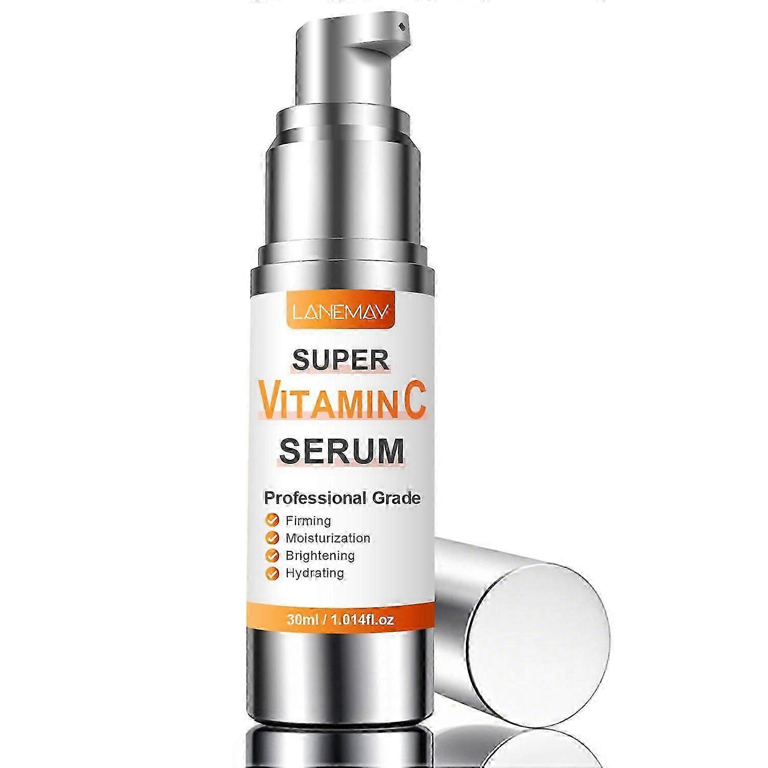 Super Vitamin C Face Serum for Mature Skin: All-In-One Hydrating Anti-Aging Serum - Vitamin C, Peptid, Collagen - Face Lift Serum for Wrinkles, Dark S
