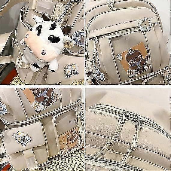 Kawaii Backpack With Cute Accessories - 15.6 Inch Laptop Backpack, Aesthetic School & Work Bag