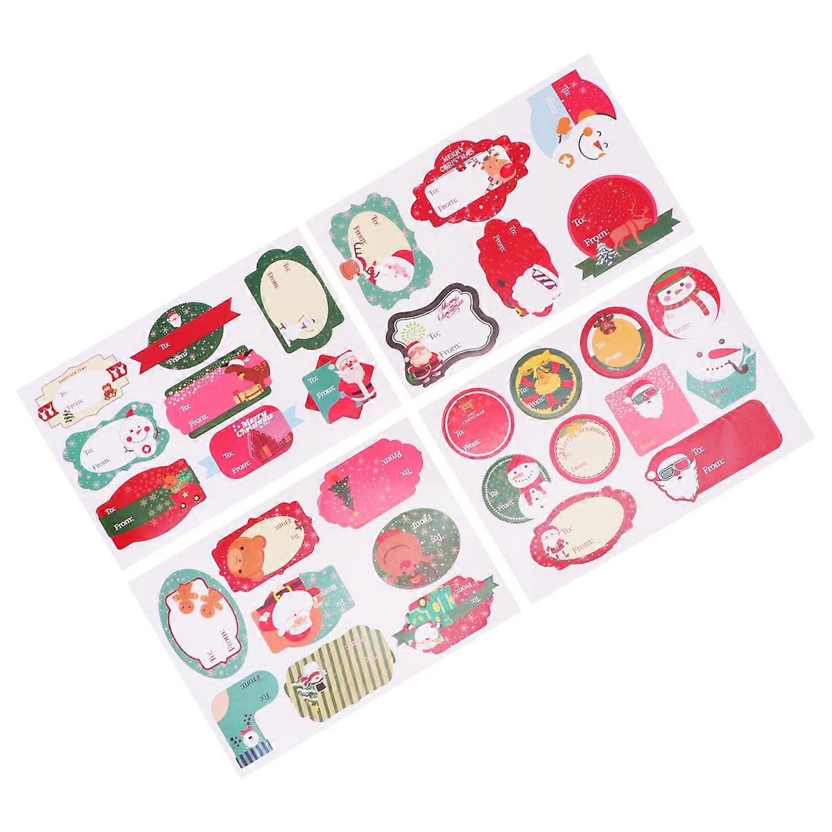 Cute Stickers Christmas Themed Bag Self-Adhesive for Envelop Box Decor Assorted Color Paper Material 160Pcs