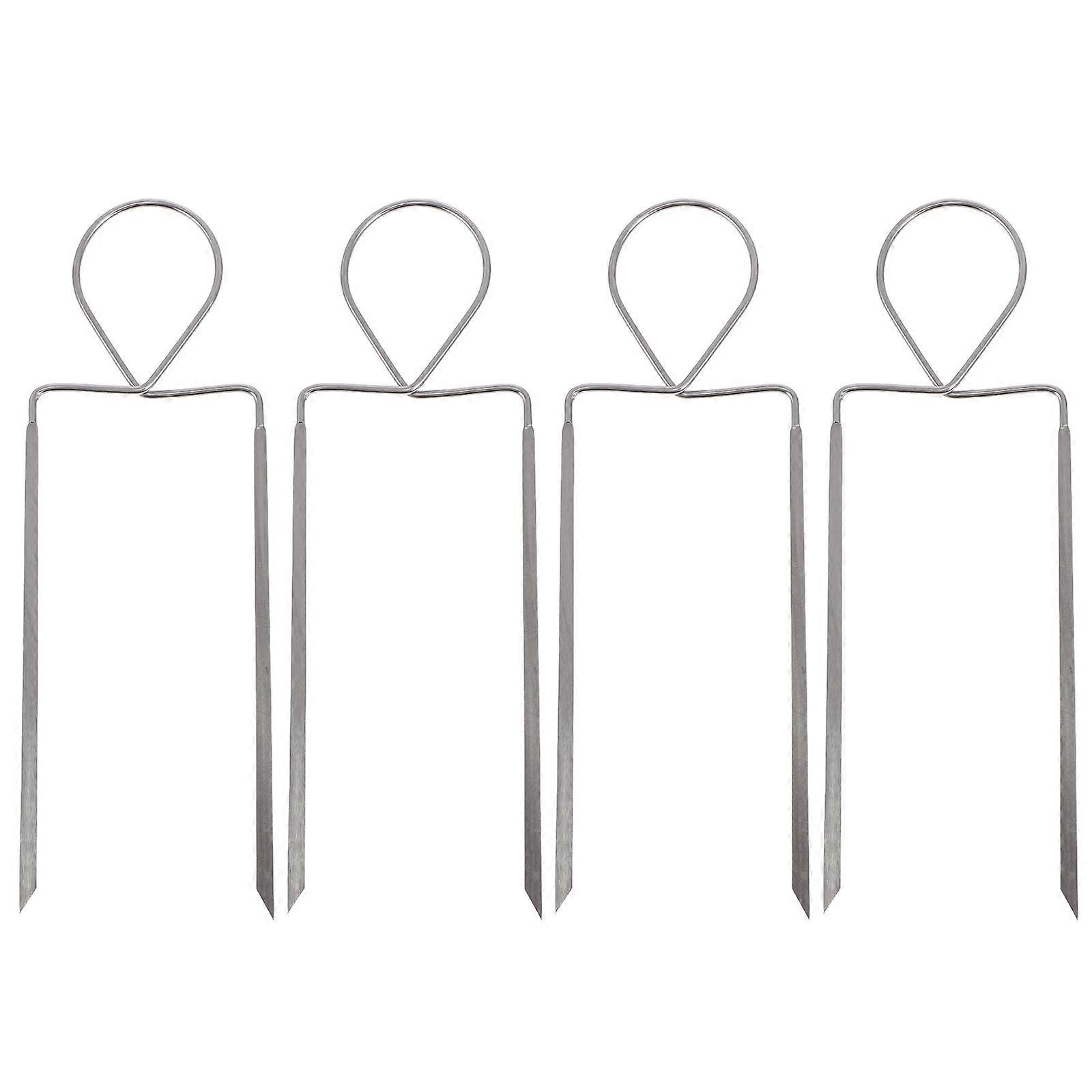 Barbecue Forks Set of Four Stainless Steel BBQ Tools for Grilling with Sharp Edges and AntiScald Design 4Pcs