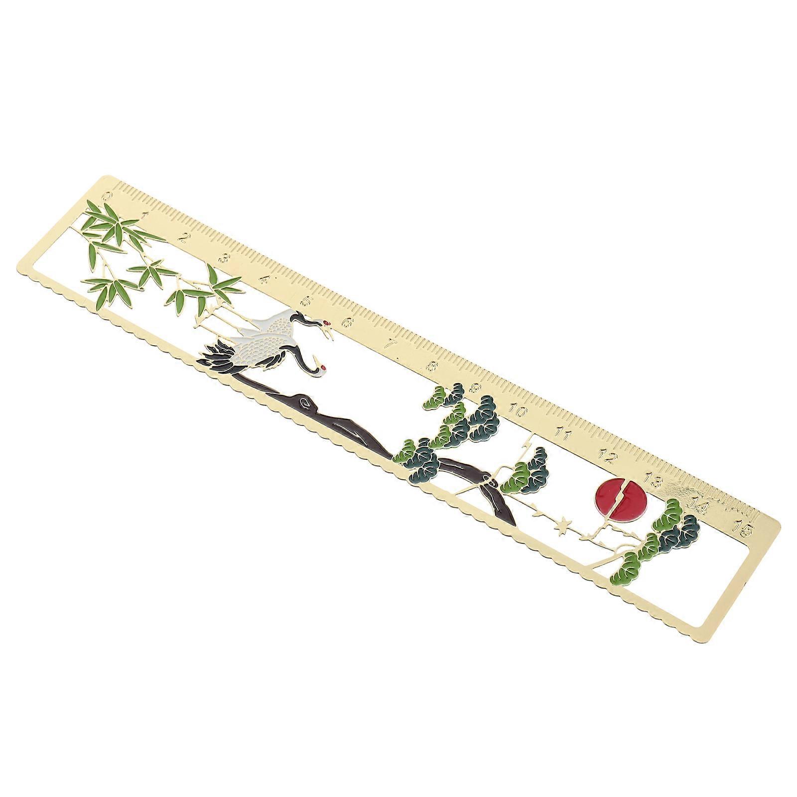Chinese Style Metal Bookmark Ruler For Writers Decorative Book Mark 16X3.2CM 1Pack