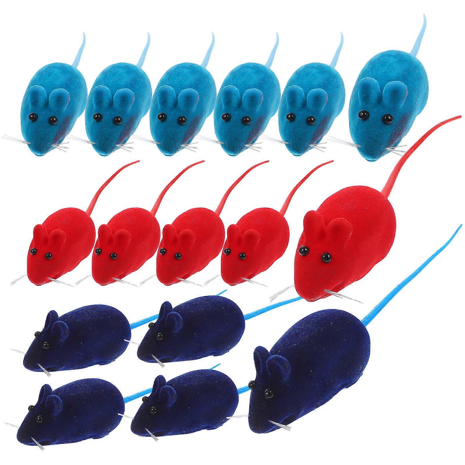 Cat Supplies Vinyl Mouse for Cat Pet Kitten 20Pcs Assorted Color Sound Function Playing Props