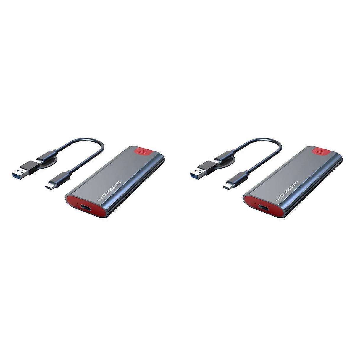 2X M2 SSD Case M.2 to USB 3.1 Gen 2 10Gbps NVMe SSD Enclosure for NVMe PCIE M Key/(B+M)Key SSD Hard
