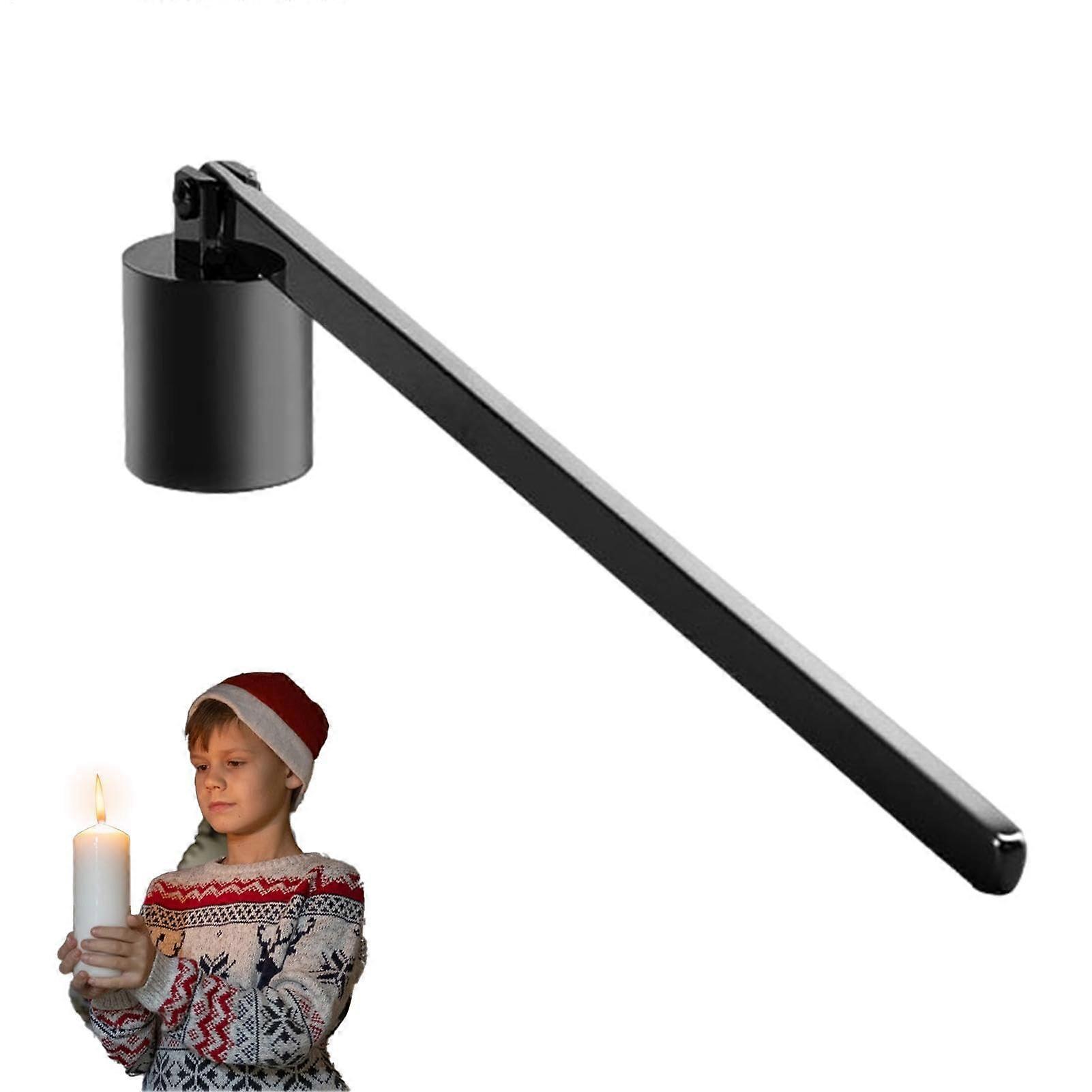 Vintage Candle Snuffer Stainless Steel Wick Flame Extinguisher with Non-Slip Handle Rustic Black Decorative Design