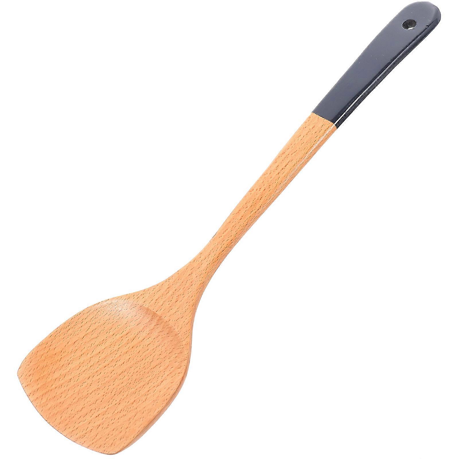 Here's a product description based on your query:
### **High Temperature Resistant Cooking Spatula with Blue Handle – Perfect for Non Stick