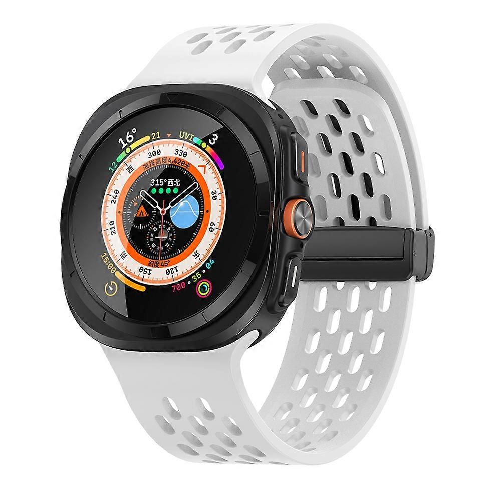 ثقب نمط البلاستيك موصل مغناطيسي قابل للطي مشبك سيليكون ووتش الفرقة لسامسونج جالاكسي ووتش الترا 47 مم