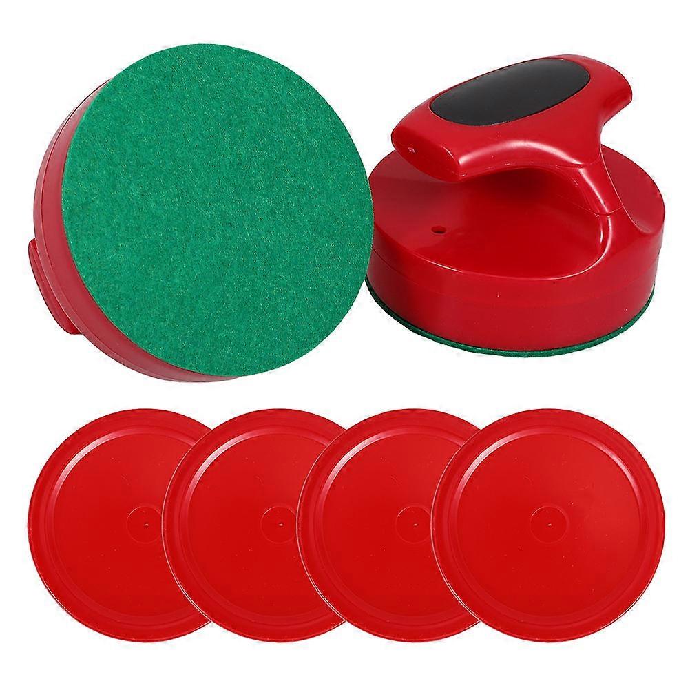 Hockey Pucks Air Hockey Paddles Felt Mini For Air Hockey Game Tables Round Red 1Set
