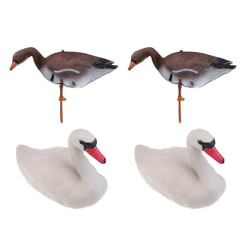 4 Floating Swan Decoy for Hunting Fishing Garden Decors Pest Scarecrow